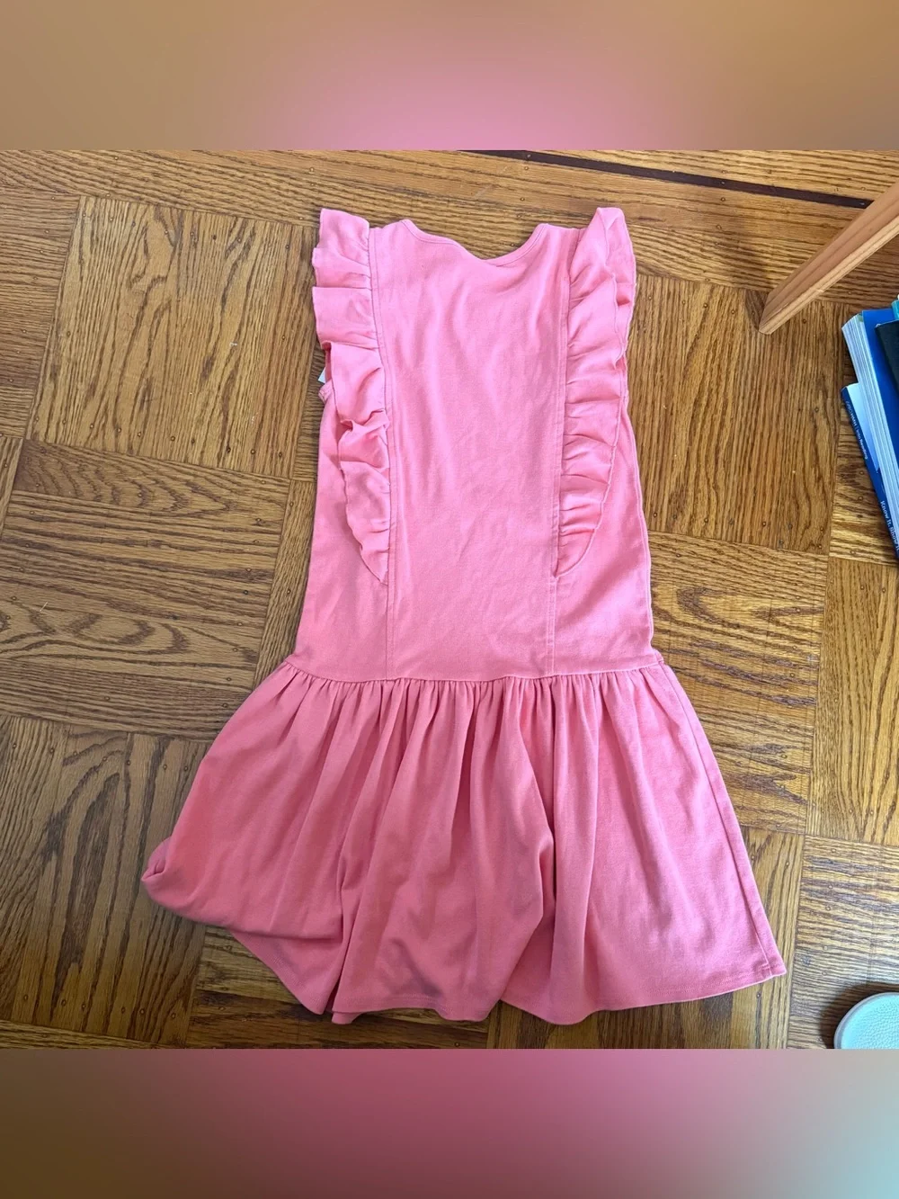 Gymboree Pink Ruffle Sleeve Dress with Pearl Flower